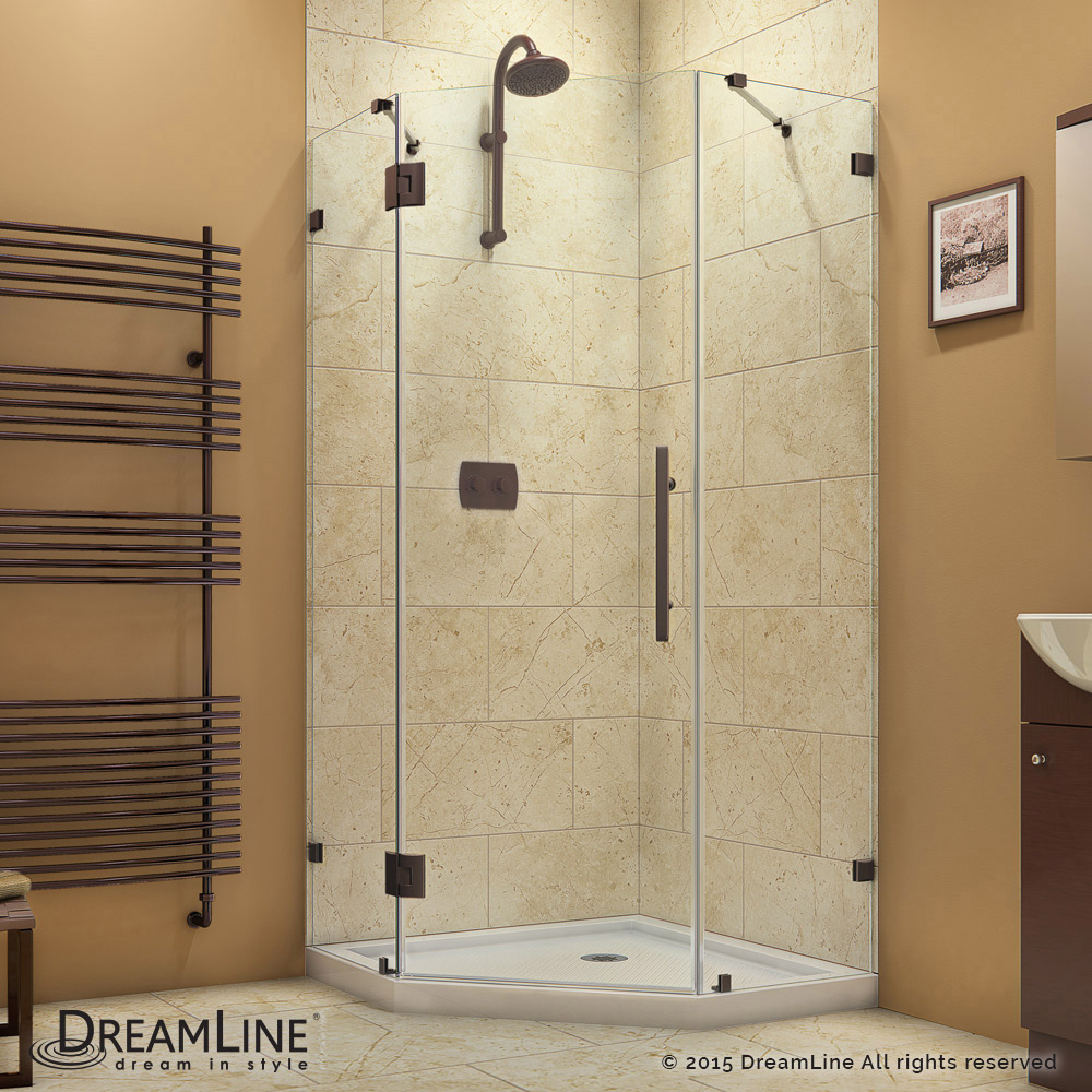 DreamLine SHEN-2240400-06 Oil Rubbed Bronze PrismLux 40 3/8" by 40 3/8"  Hinged Shower Enclosure