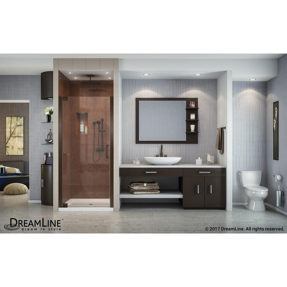DreamLine SHDR-4134720-06 Oil Rubbed Bronze Elegance 34 to 36" Frameless Pivot Clear Shower Door
