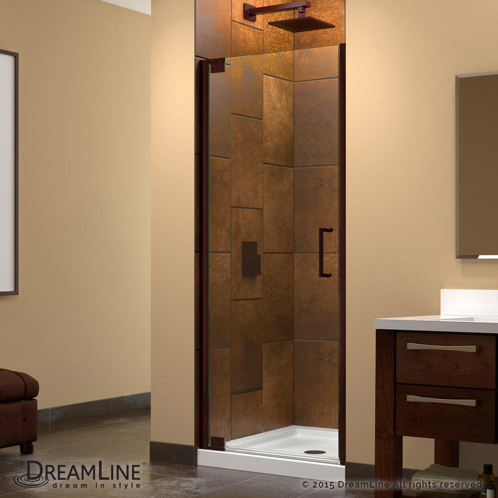DreamLine SHDR-4134720-06 Oil Rubbed Bronze Elegance 34 to 36" Frameless Pivot Clear Shower Door