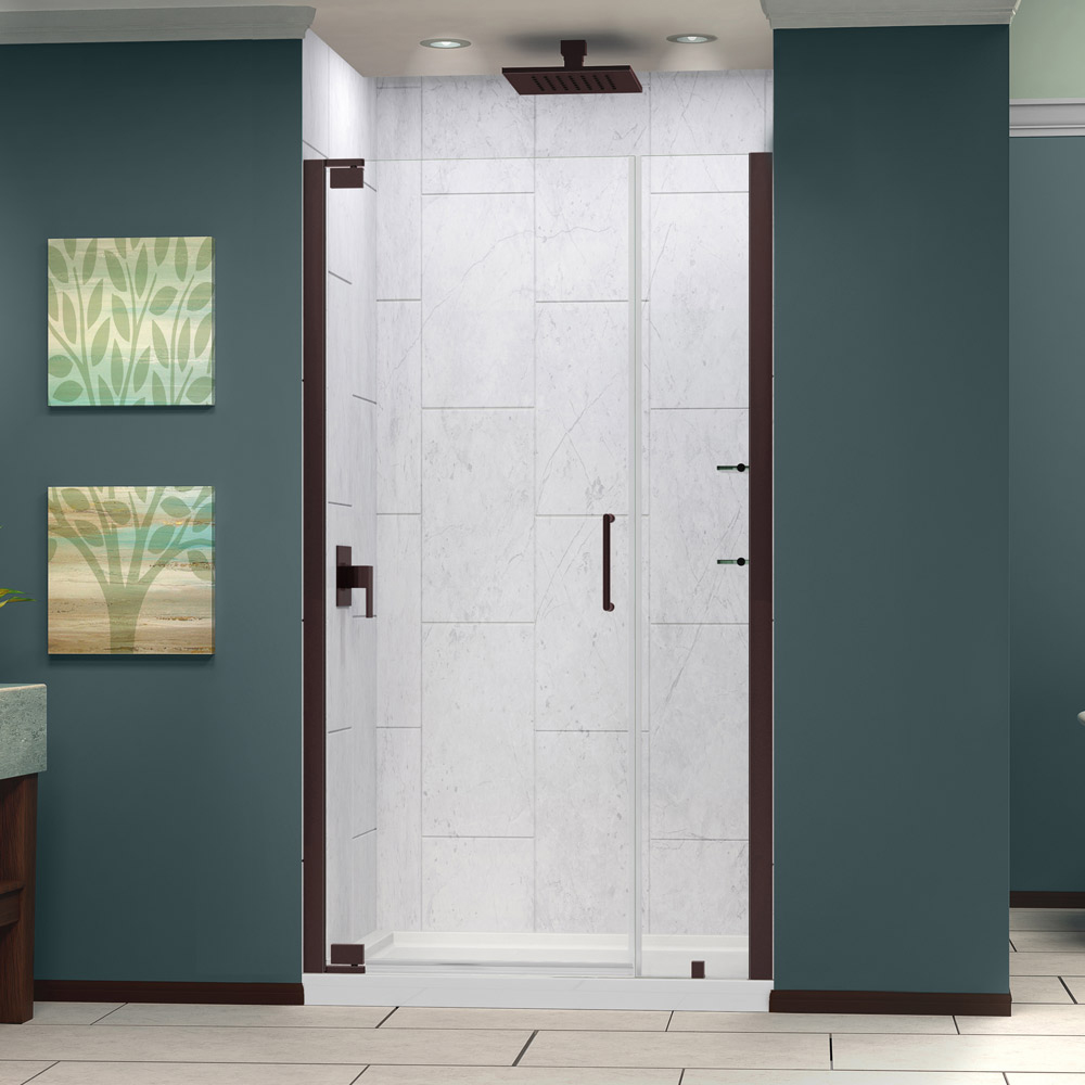 DreamLine SHDR-4135720-06 Oil Rubbed Bronze Elegance 35 3/4 to 37 3/4" Frameless Pivot Shower Door