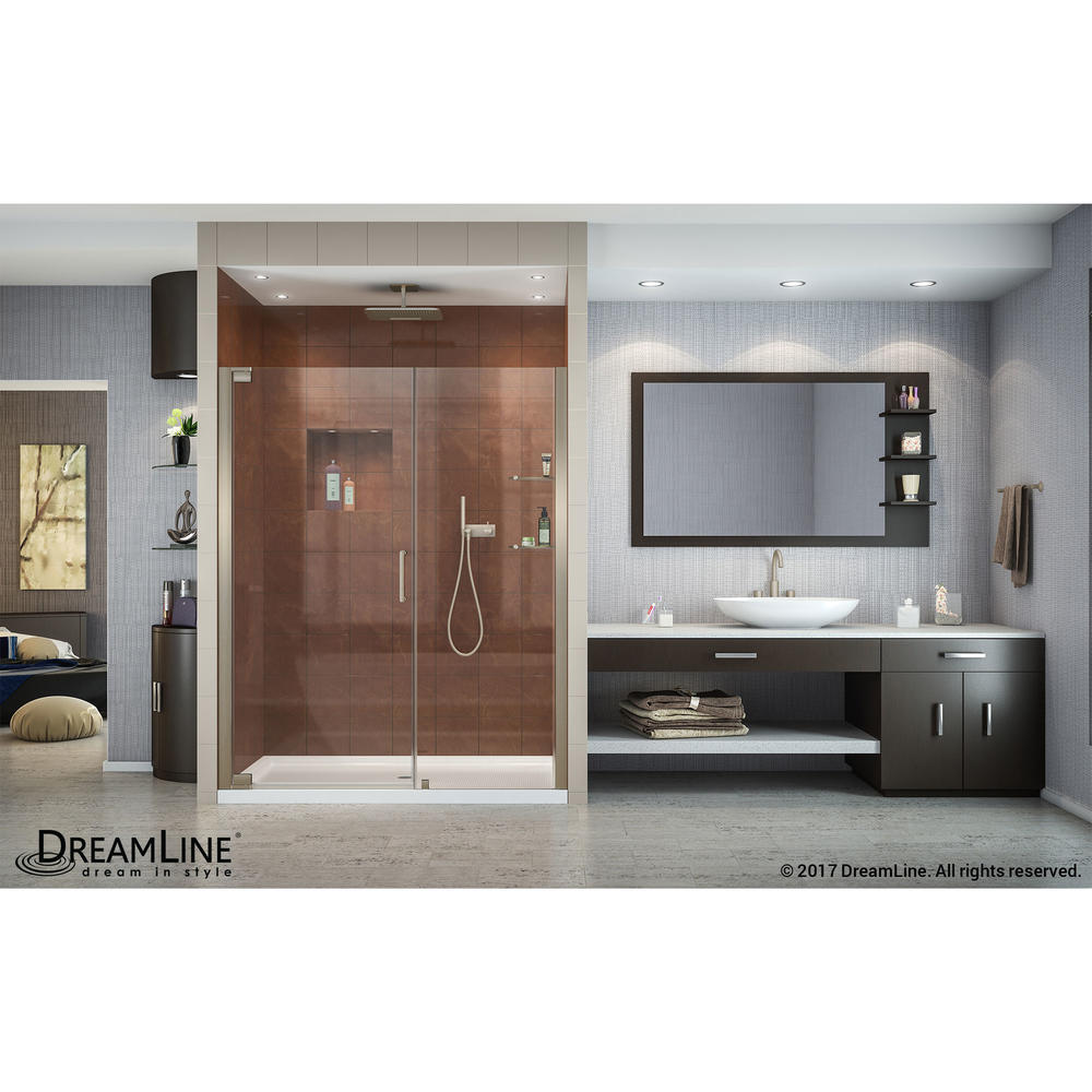Dreamline SHDR-4151720-04 Brushed Nickel Elegance 51 to 53" Clear Shower Door