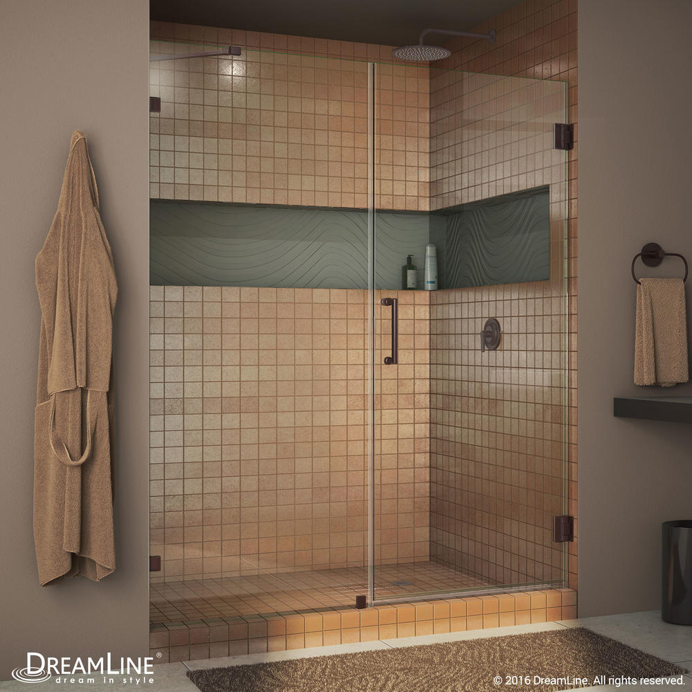 DreamLine SHDR-23527210-06 Oil Rubbed Bronze Radiance 52" Frameless Hinged Clear Shower Door