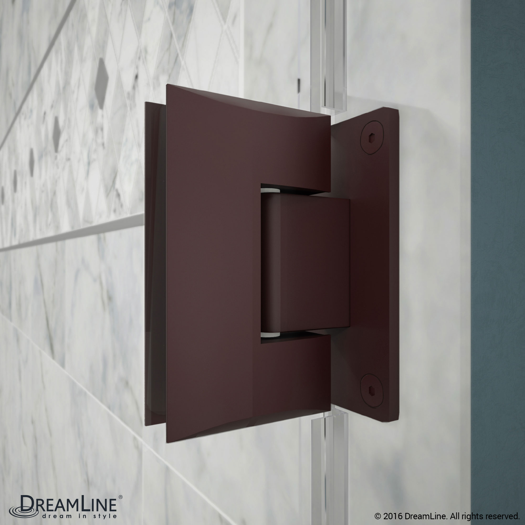DreamLine SHDR-23537210-06 Oil Rubbed Bronze Radiance 53" Frameless Hinged Clear Shower Door