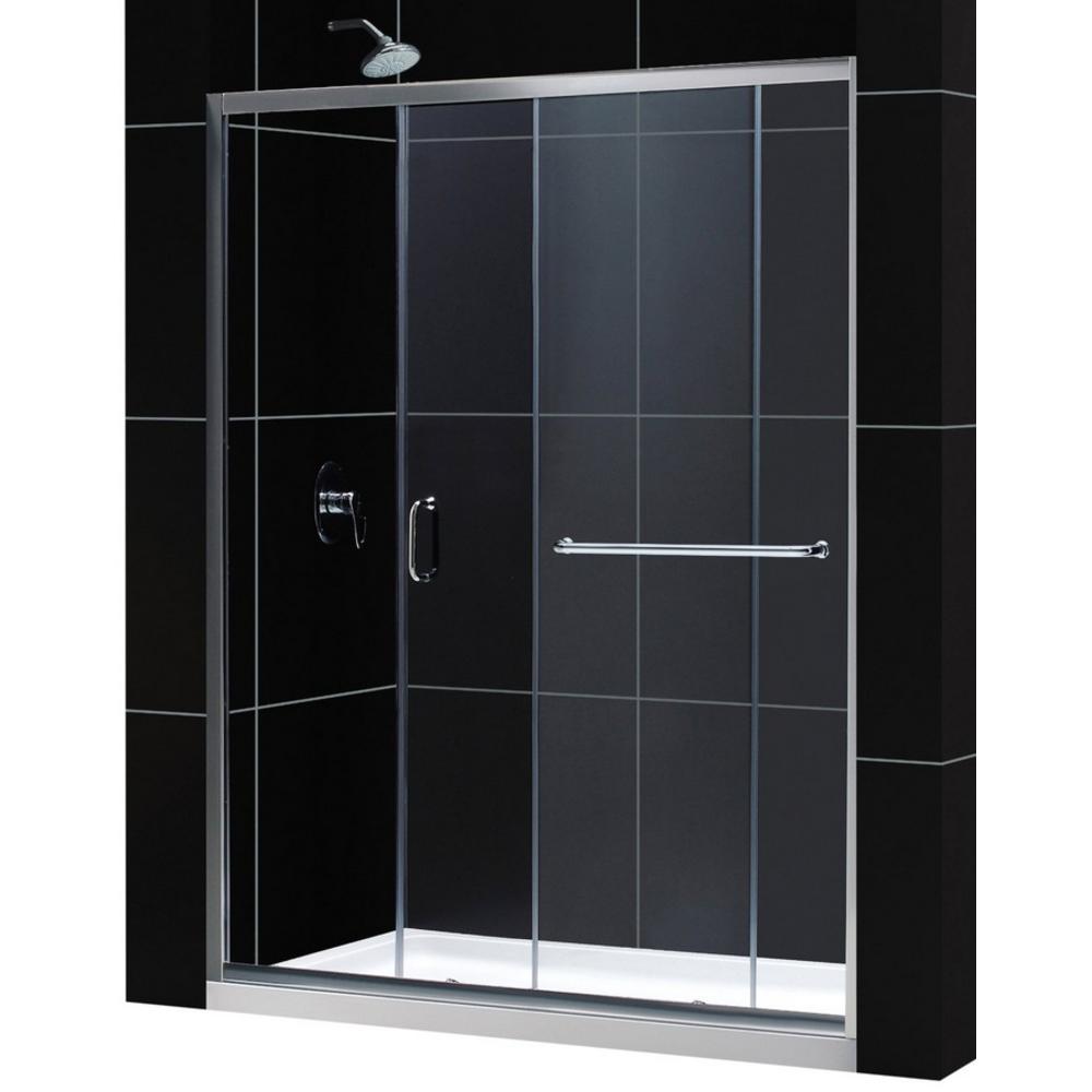 Dreamline DL-6970R-01CL Clear Shower Door & 30" by 60" Shower Base - Chrome