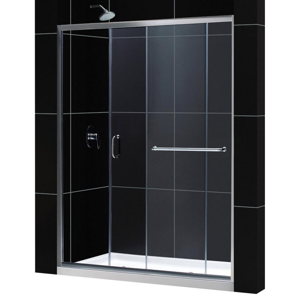Dreamline DL-6972R-01CL Clear Shower Door & 34" by 60" Shower Base - Chrome