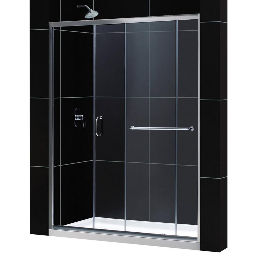 Dreamline DL-6973R-01CL Clear Shower Door & 36" by 60" Shower Base - Chrome
