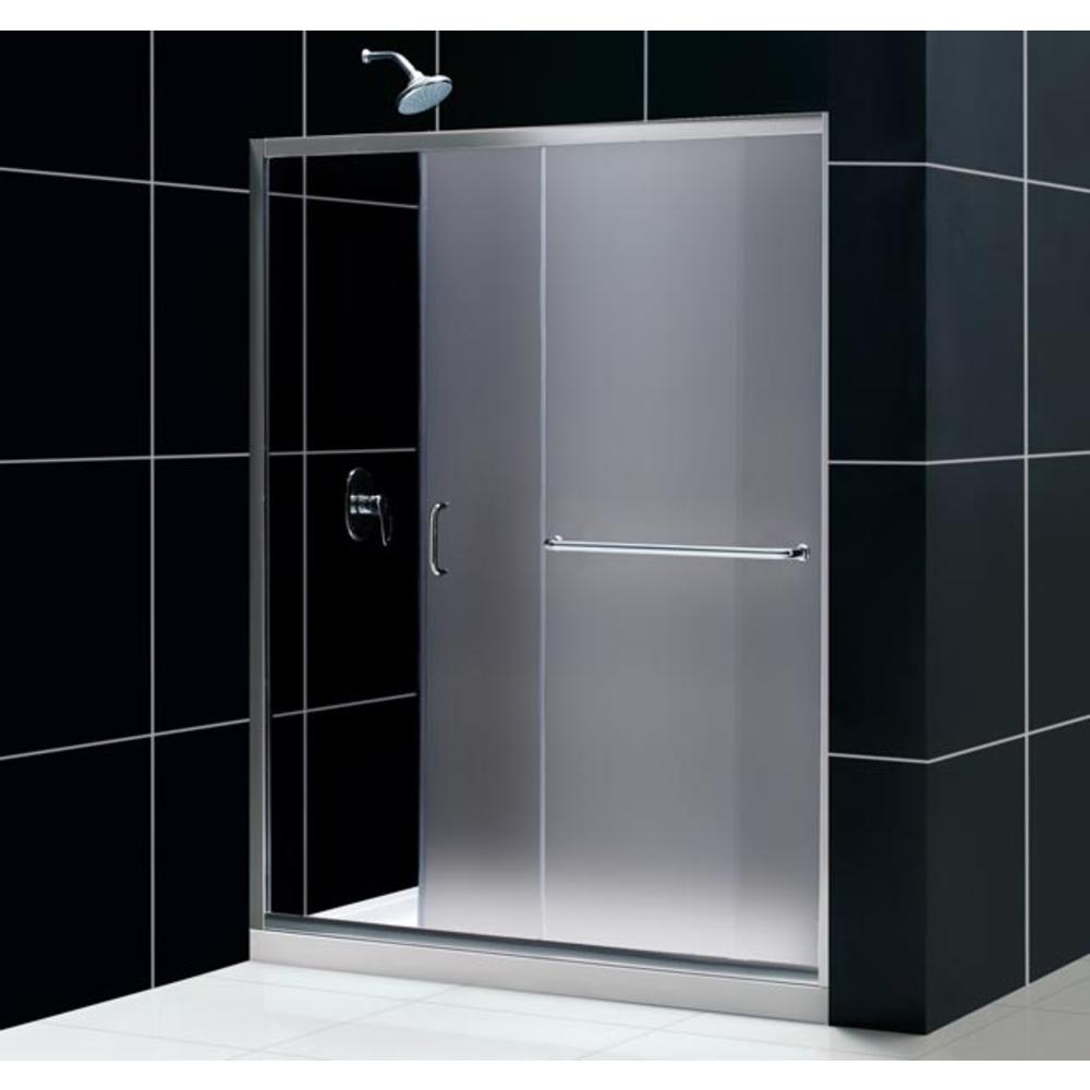Dreamline SHDR-0960720-01-FR Infinity-Z 56 to 60" Frosted Shower Door in Chrome