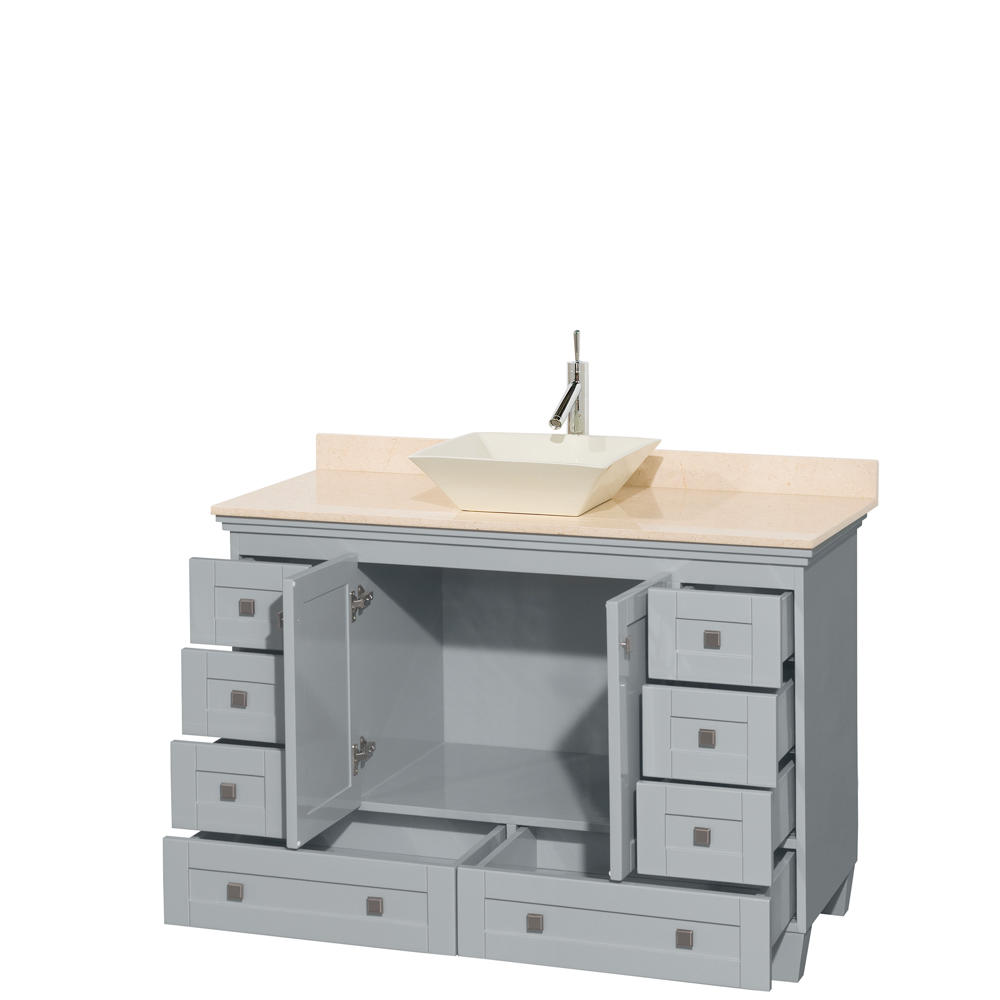 Wyndham WCV800048SOYIVD2BMXX Single Bathroom Wood Vanity with Ivory Marble Countertop