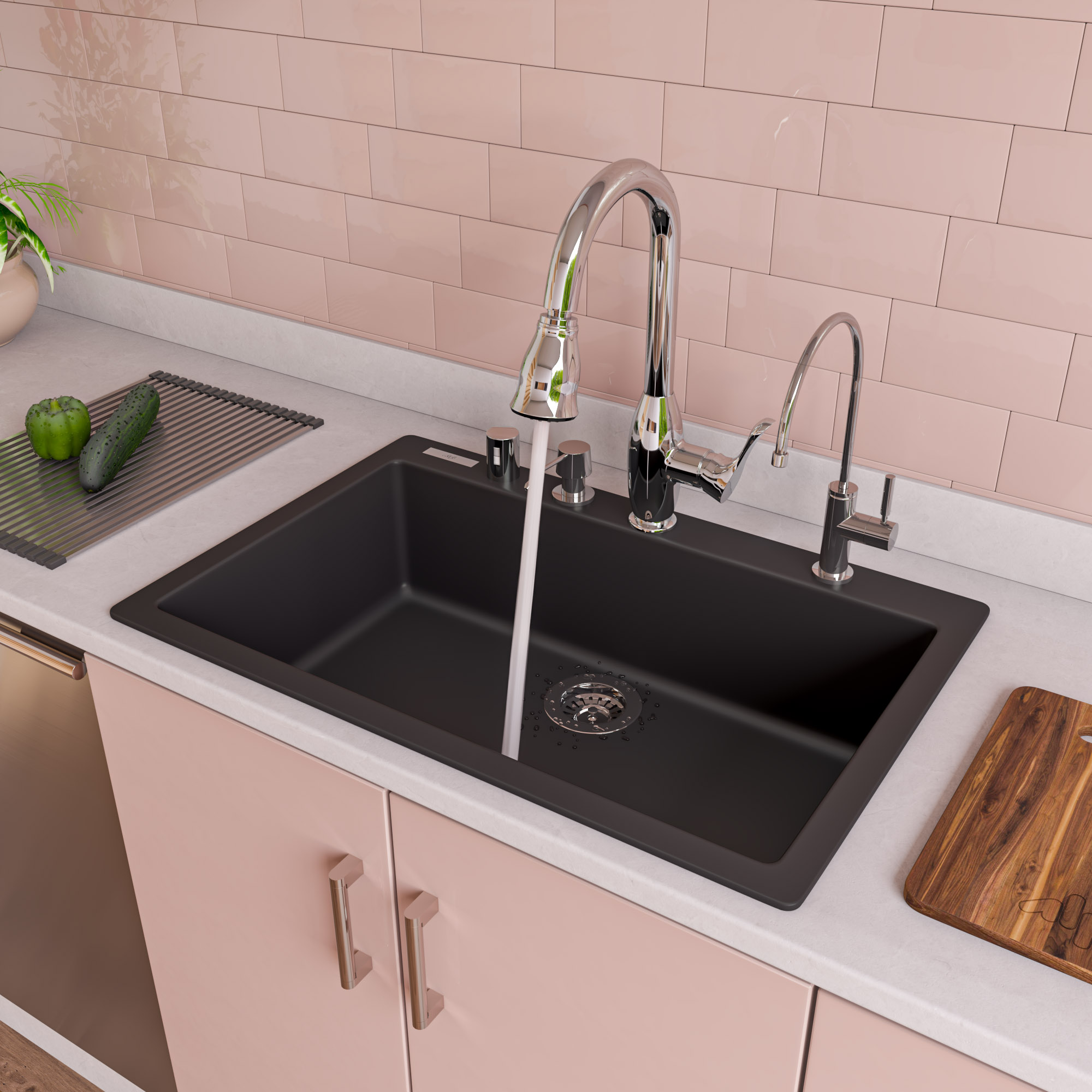 ALFI Brand ALFI brand AB3020DI-BLA Black Drop-In Single ...