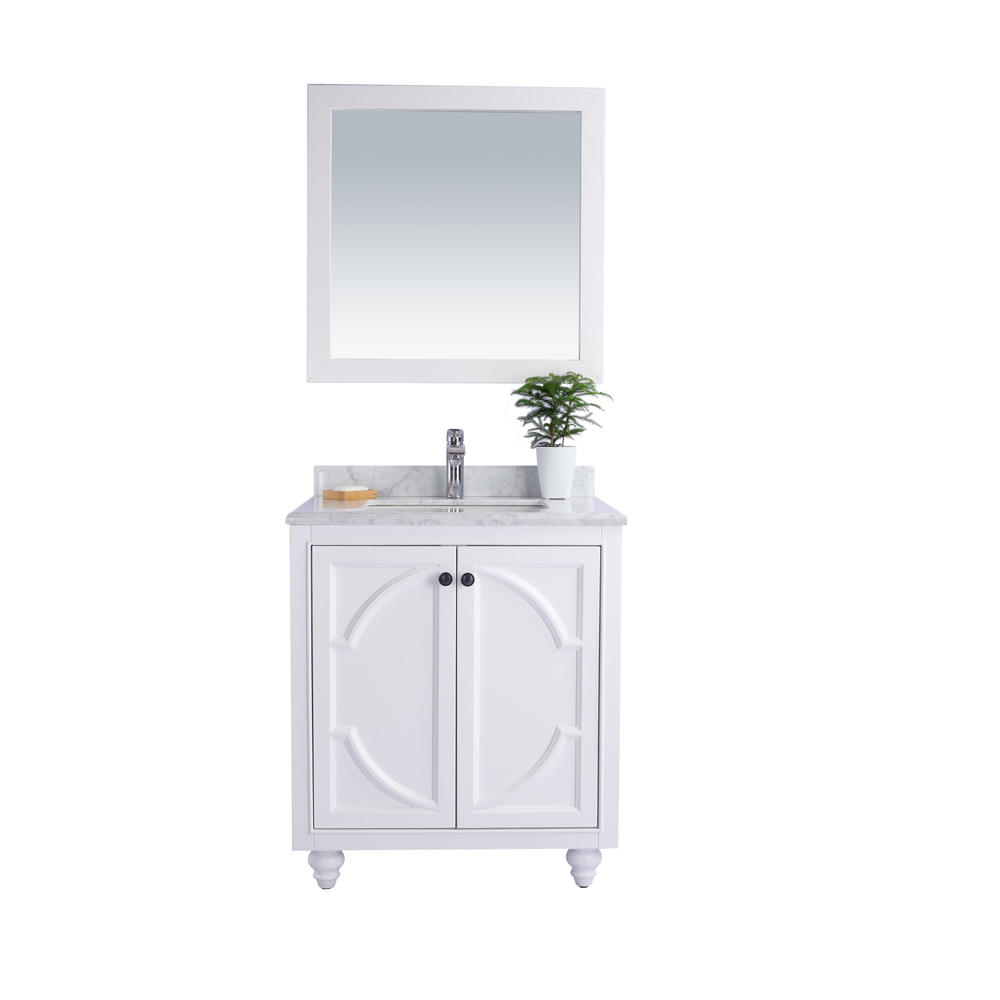 Laviva 313613-30W-WC Odyssey 30" White Bathroom Vanity with Marble Countertop