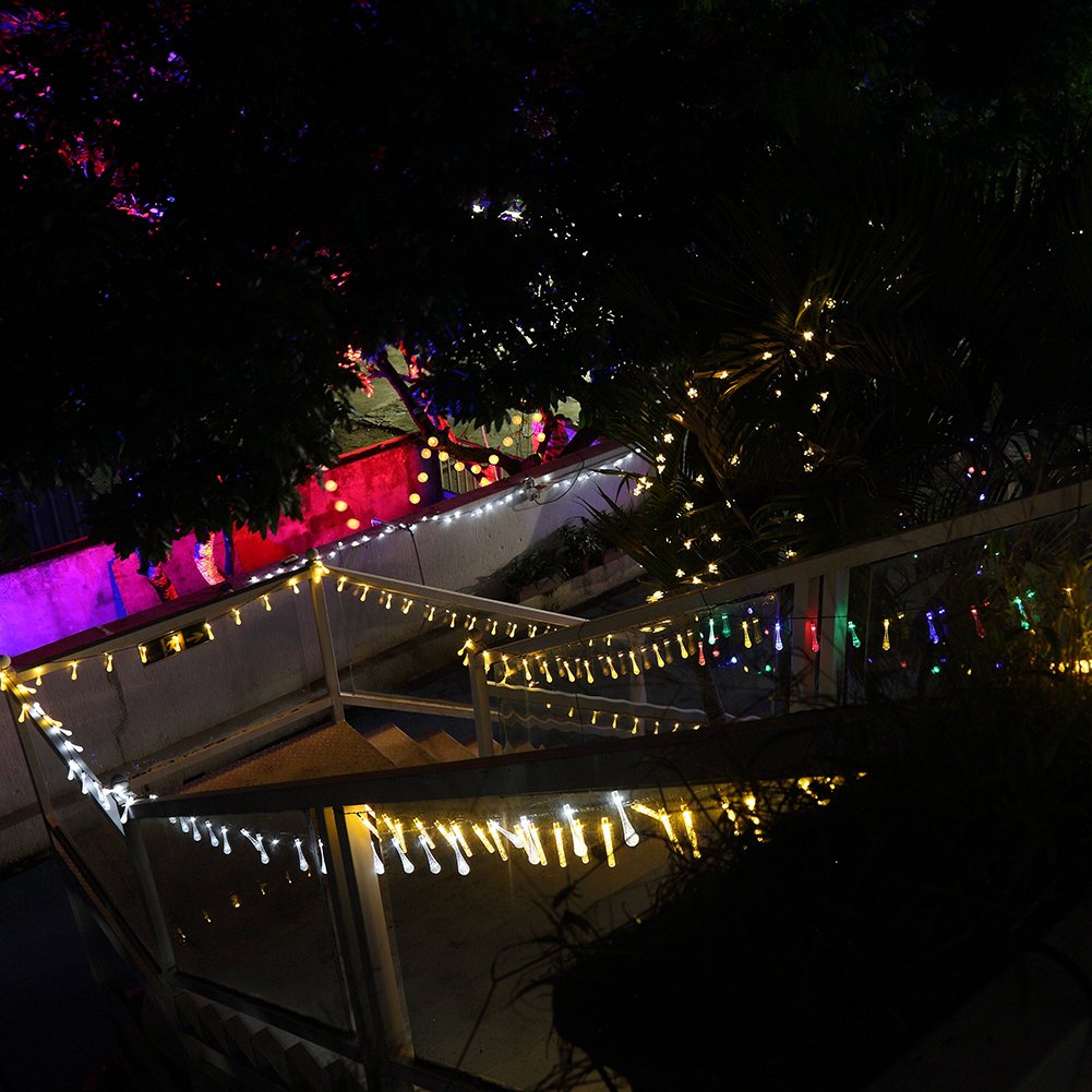 Qedertek Solar Led String Lights 19 2ft 30 Crystal Water Drop Qedertek Solar Led String Lights 19 2ft 30 Crystal Water Drop Fairy Outdoor