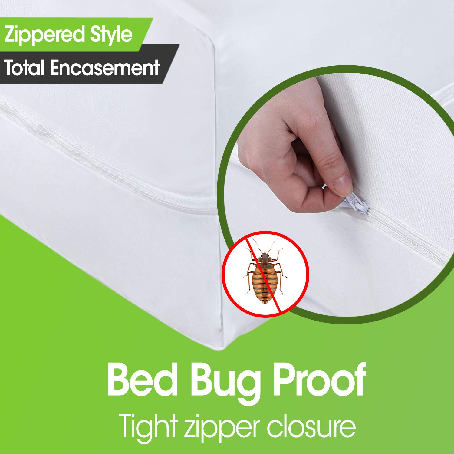 Guardmax Bed Bug Mattress Protector Cover Zippered Hypoallergenic Waterproof