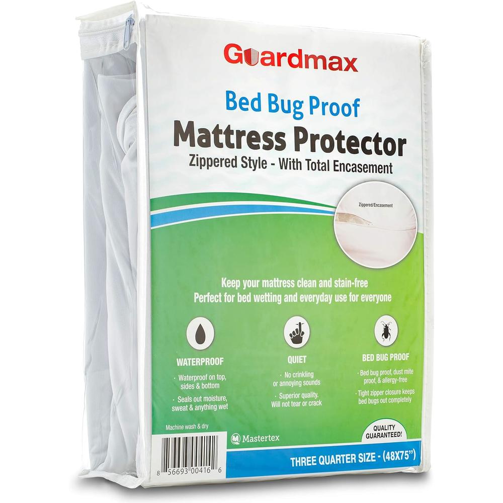 Guardmax RV Camper Mattress Encasement Zippered Protector  Travel Trailer Three Quarter Size 48X75