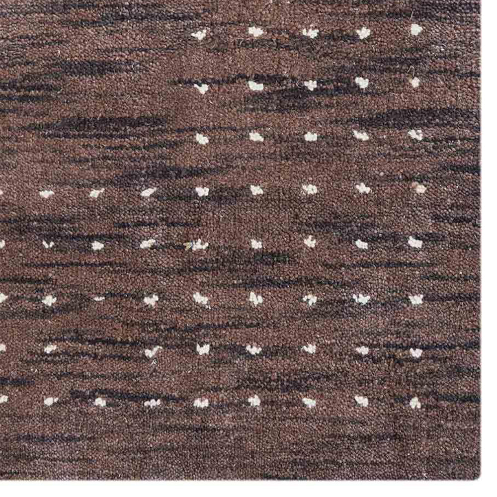 Rugsotic Carpets Hand Knotted Loom Wool Square Area Rug Contemporary Brown L00530
