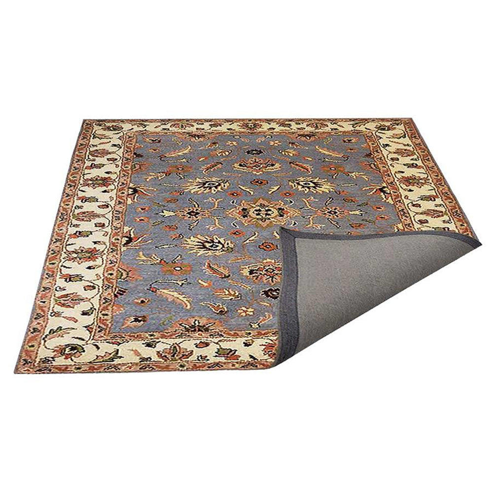 Rugsotic Carpets Hand Tufted Wool Square Area Rug Oriental Blue White K00523