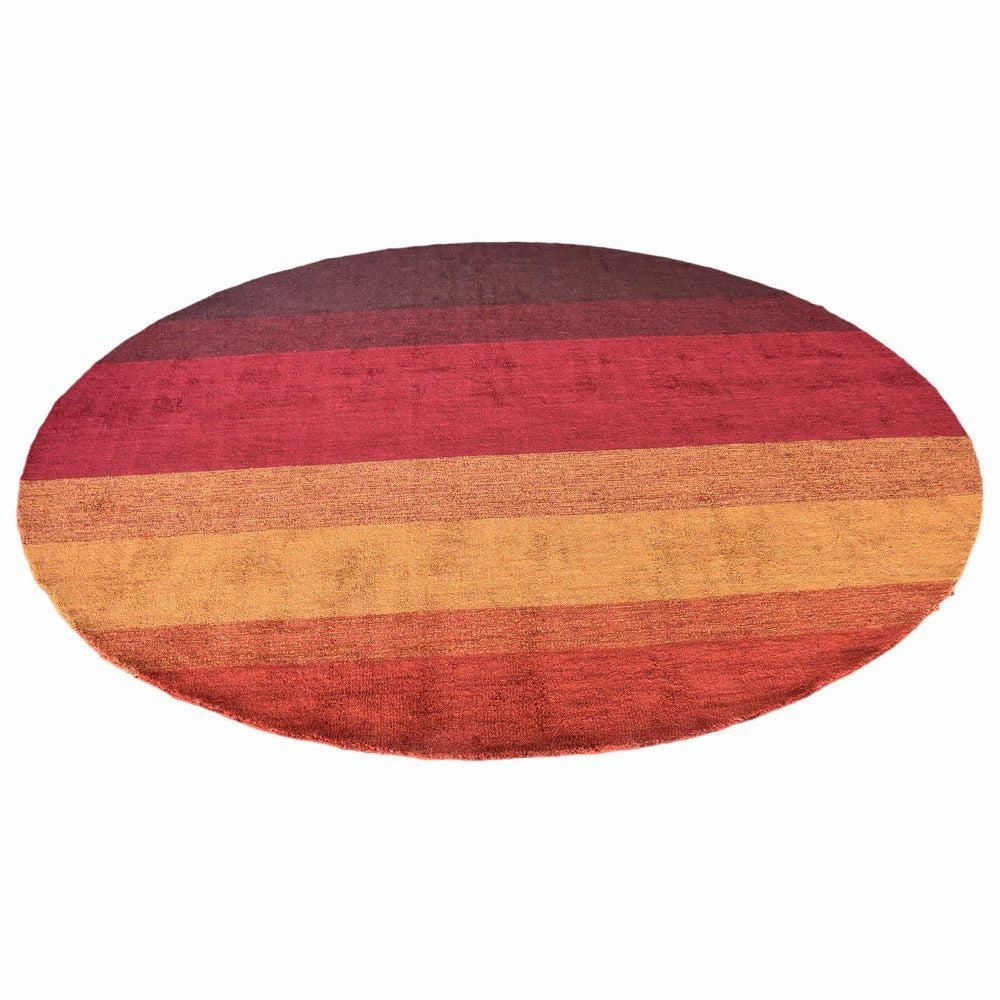 Rugsotic Carpets Hand Knotted Loom Silk Mix Round Area Rug Contemporary Multicolor LSM233