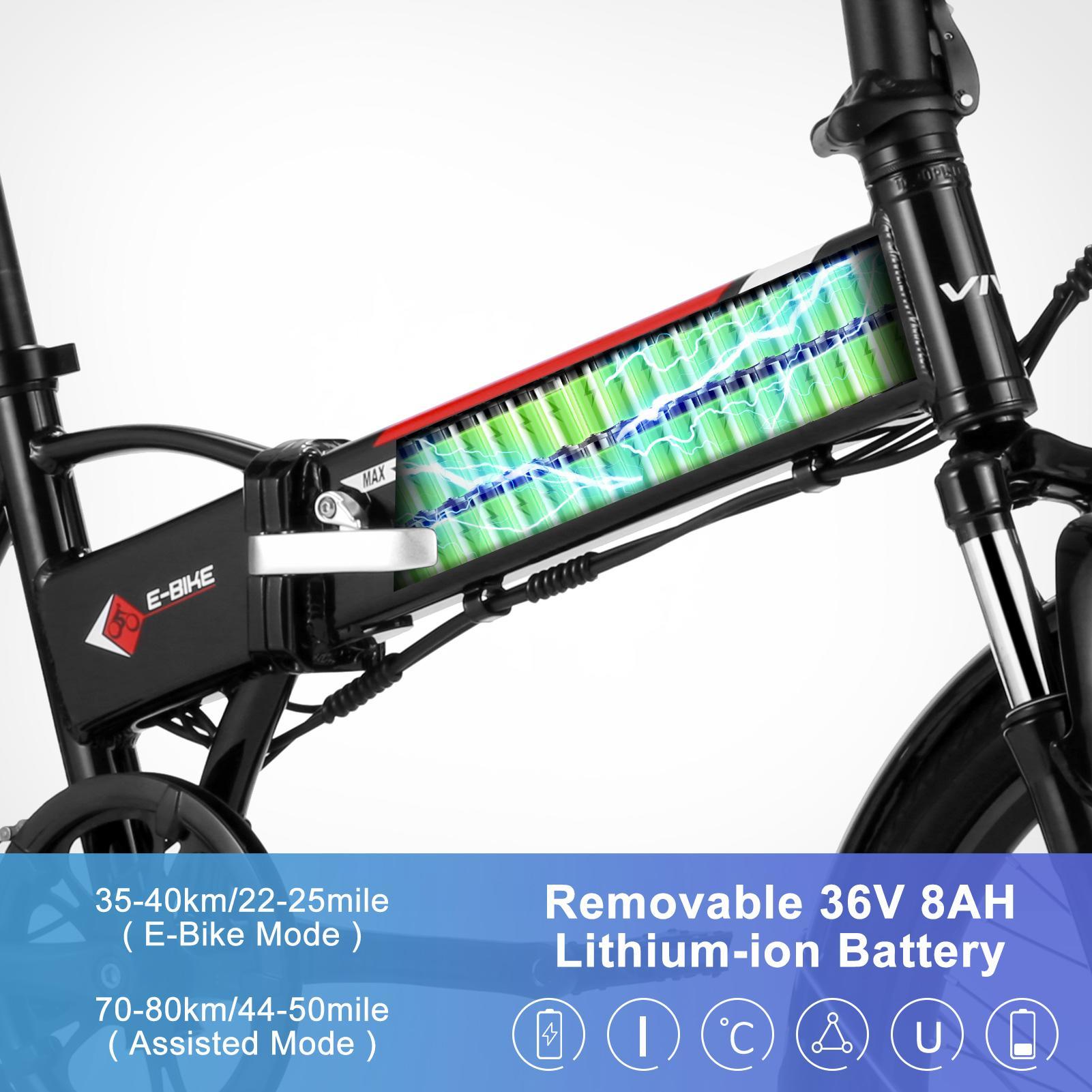 Vivi Foldable Electric Bike eBike 350W 36V Mountain Bike MTB 7 Speed