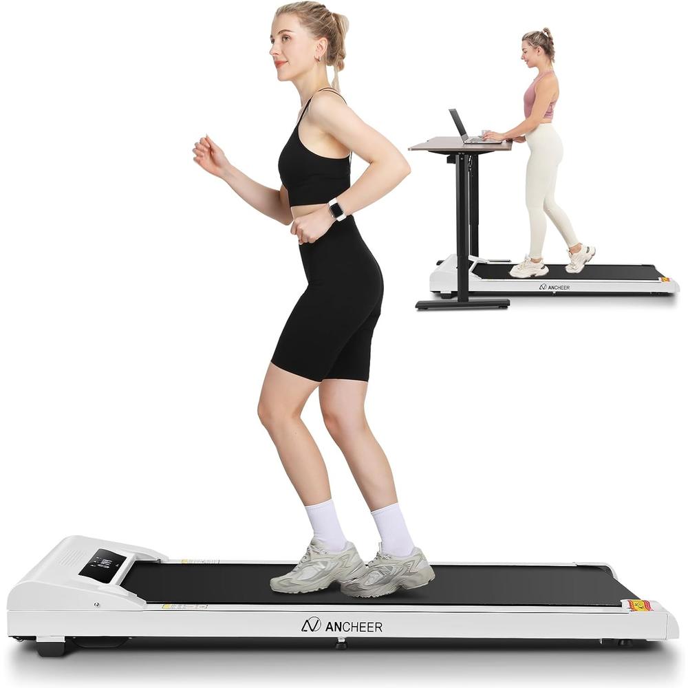 Ancheer 2 in 1 Under Desk Walking Pad Treadmill w/App Control,2.5HP Ultra-Quiet Electric Treadmill 300lbs Capacity,&Installation-Free