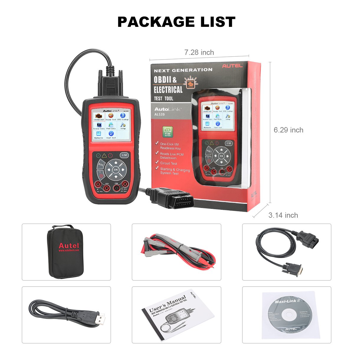Autel AL549 OBD2 Scanner - Check Engine Light Code Reader & Diagnostic Tool For Cars
