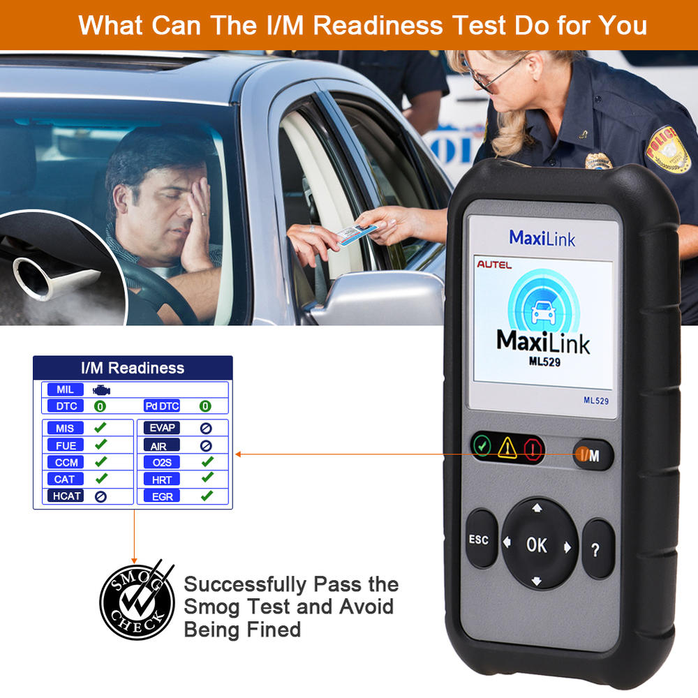 Autel MaxiLink ML529 OBD2 Scanner (Updated Version of AL519) Auto Check Engine Light Automotive Diagnostic Code Reader