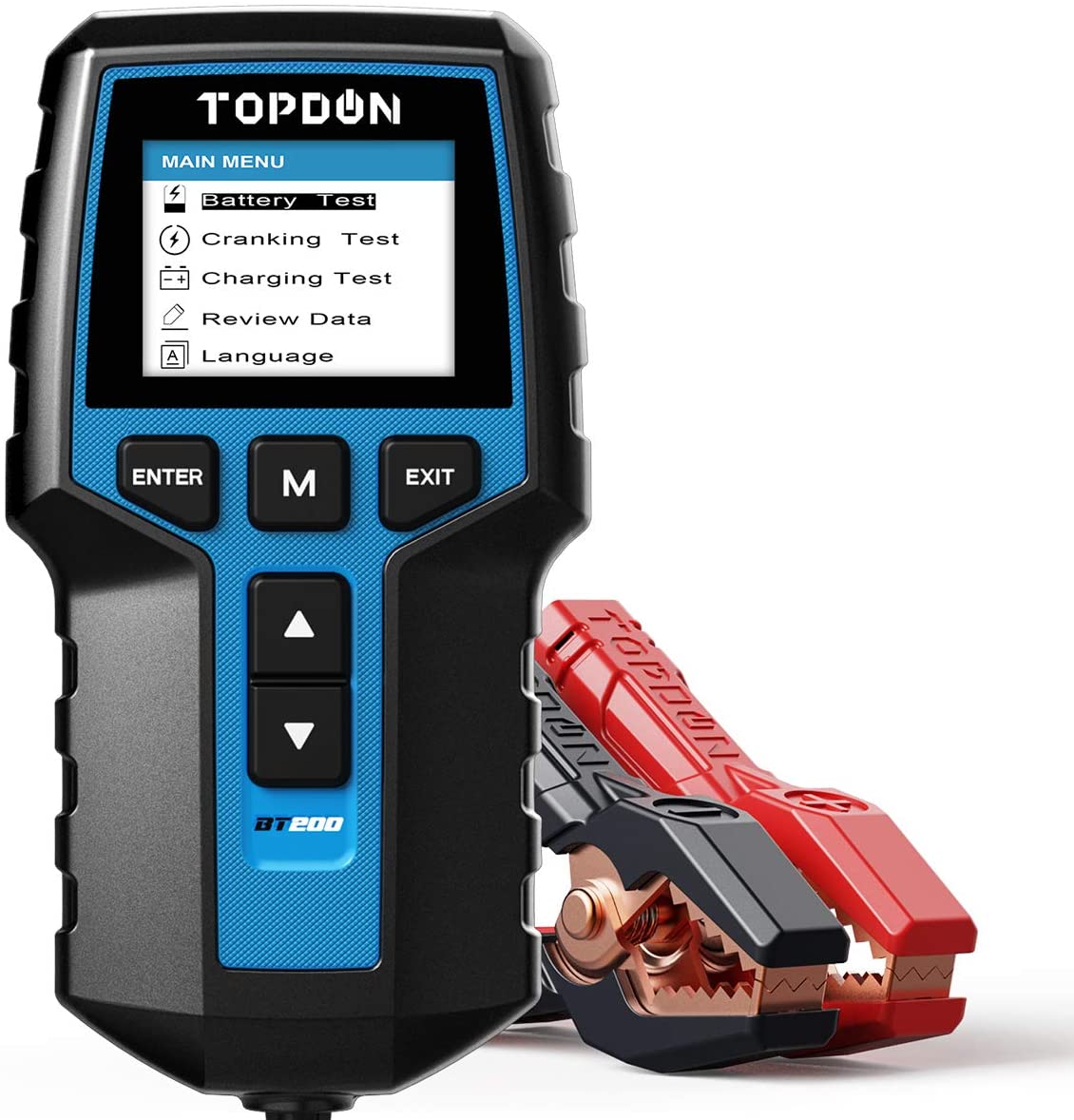 Topdon Car Battery Tester 12V 24V Load Tester, TOPDON BT200 100-2000CCA  Automotive Alternator Tester Digital Auto Battery Analyzer