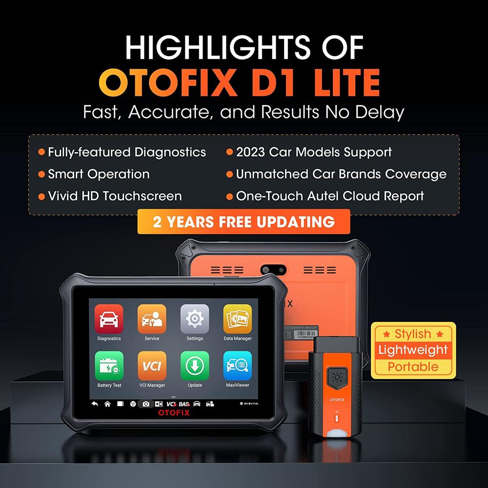 OTOFIX D1 Lite OBD2 Scanner Car Diagnostics Scan Tool Bi-Directional Control, 38+ Functions FCA SGW 2 Year Free Update