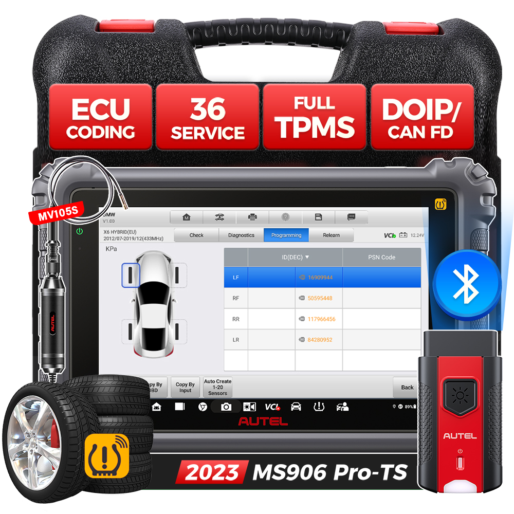 Autel MaxiSys MS906 Pro-TS Car Diagnostic Scan Tool, Complete TPMS  Functions All Systems Diagnosis, ECU Coding