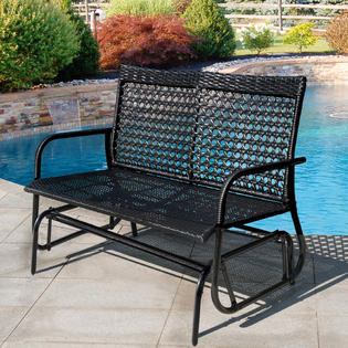 Rf039128 Sundale Outdoor 2 Person Wicker Loveseat Glider Bench