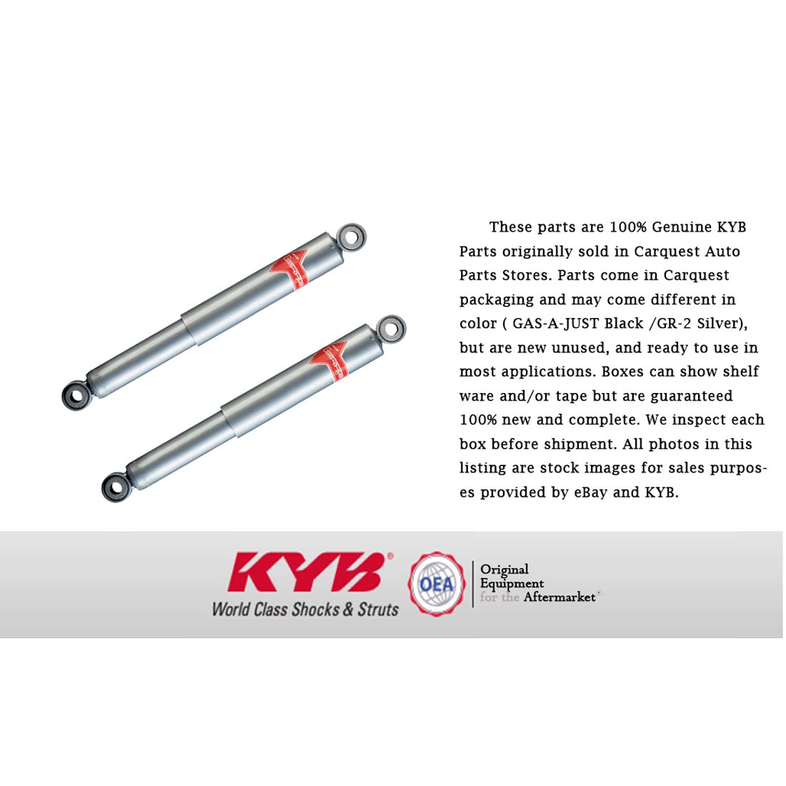 KYB Gas-A-Just 2X KYB GAS-A-JUST REAR MONOTUBE SHOCKS & STRUTS For 1980-1983 FORD BRONCO