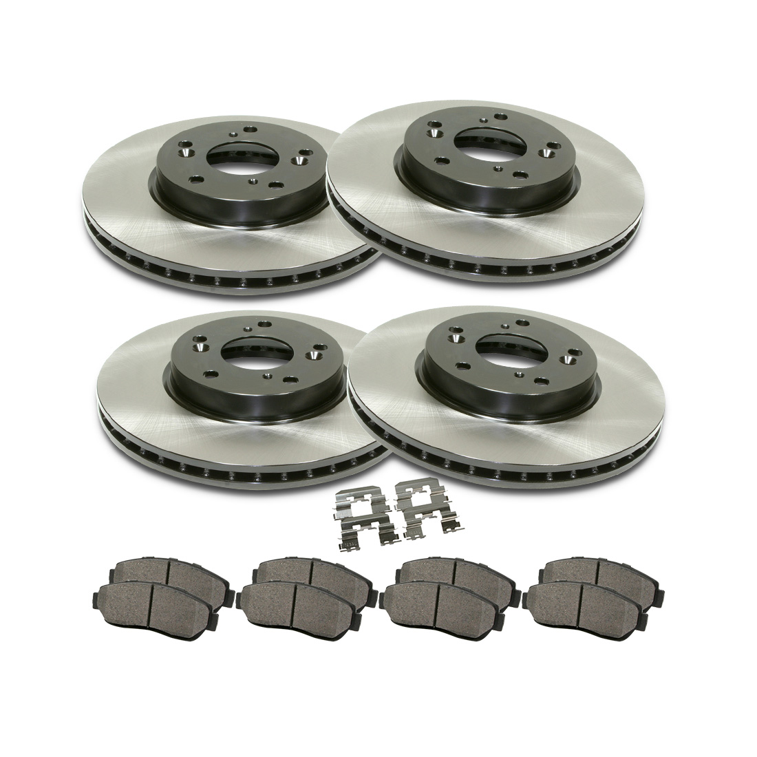Centric Parts Centric Front&Rear Premium Brake Rotor Pad 6PCS For 2007-2010 Saturn Outlook