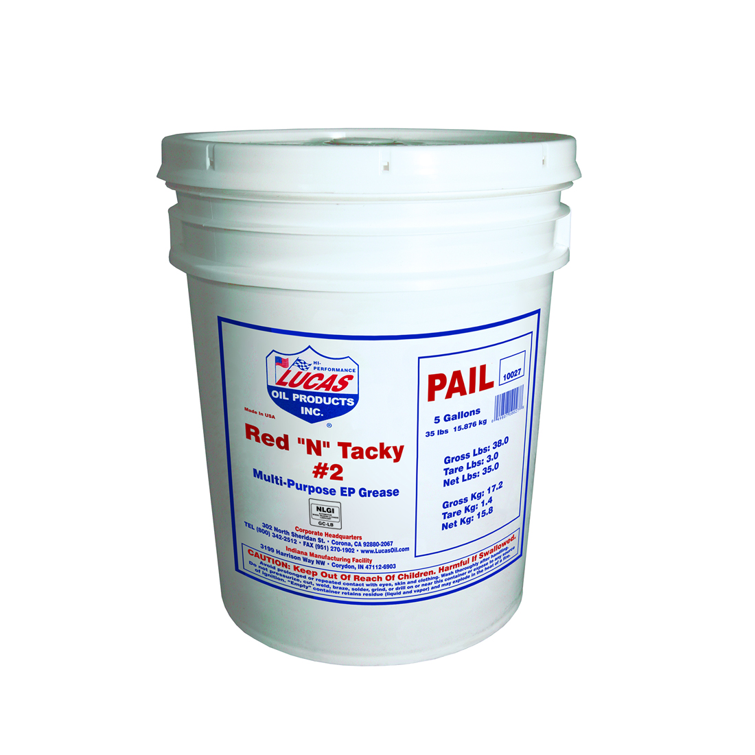 Lucas Oil Lucas Oil 10027 Red N Tacky Grease 1x1 35 Pound Bucket