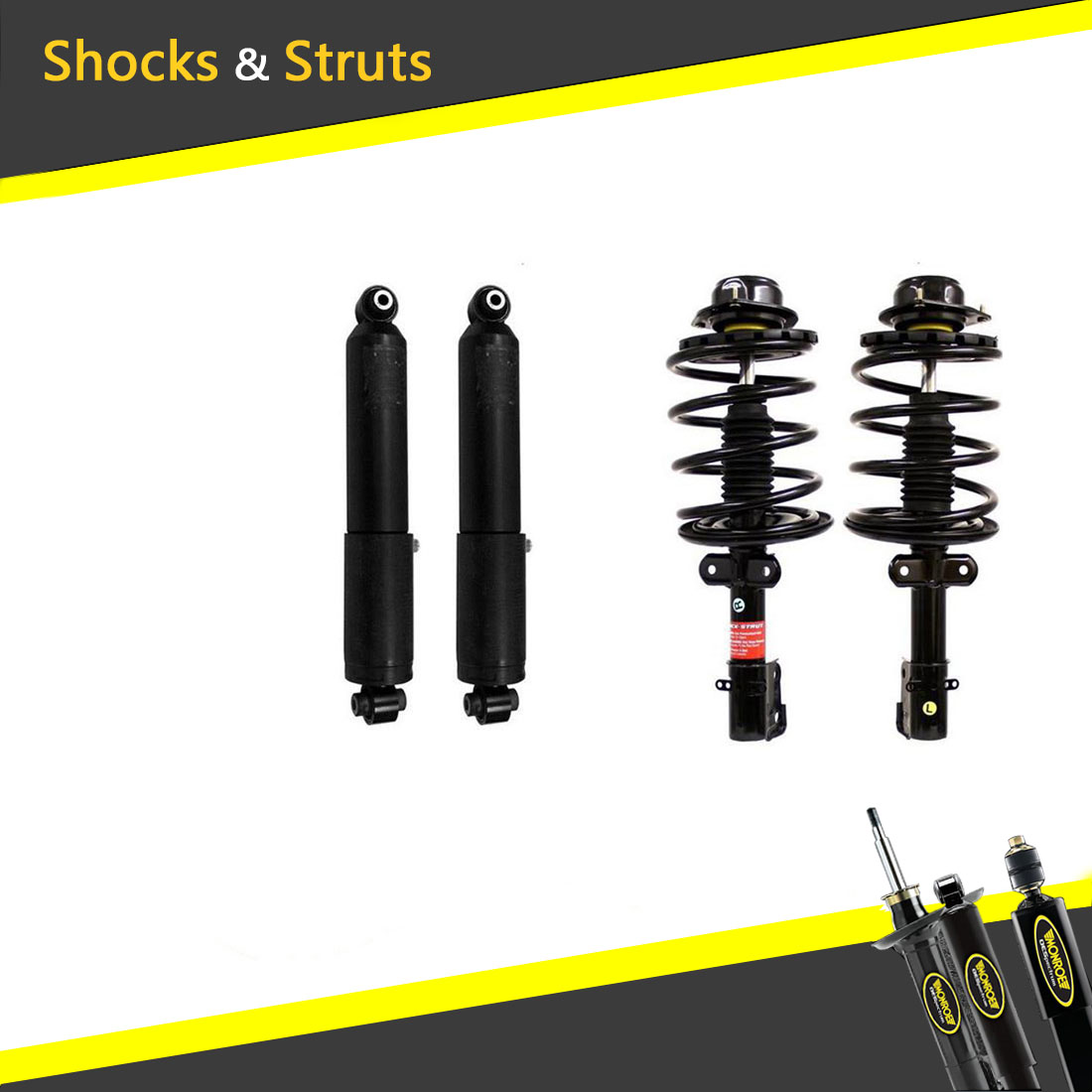 Monroe 4 Front Rear Struts Shocks Replacement For 1997 1999 Monroe 4 Front Rear Struts Shocks Replacement For 1997 1999 Chrysler Town Country