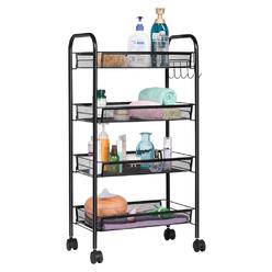 Rolling Bathroom Storage Cart Winado 4 Tire Matal Mesh Rolling Storage Cart Kithchen Bathroom Shelves Wheeled