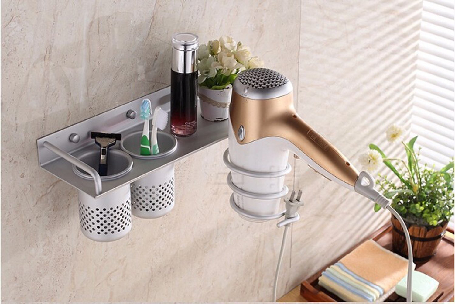 Hide Away Hair Dryer Holder Bathroom Organizer Winado New Hair Dryer Stand Storage Organizer Rack Holder Hanger Wall Bathroom Set Us