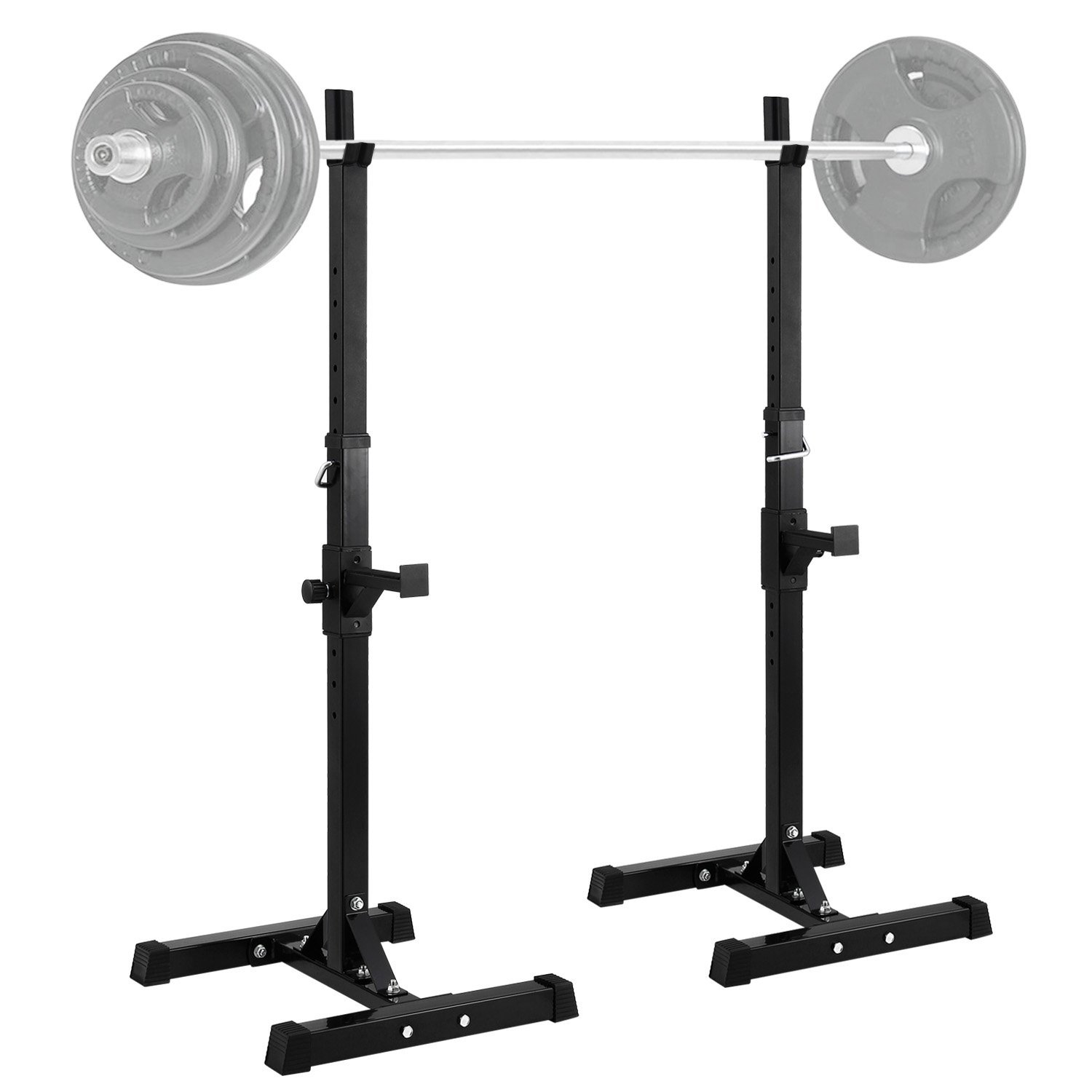 Winado Pair Of Standard Solid Barbell Bench Adjustable Steel Squat