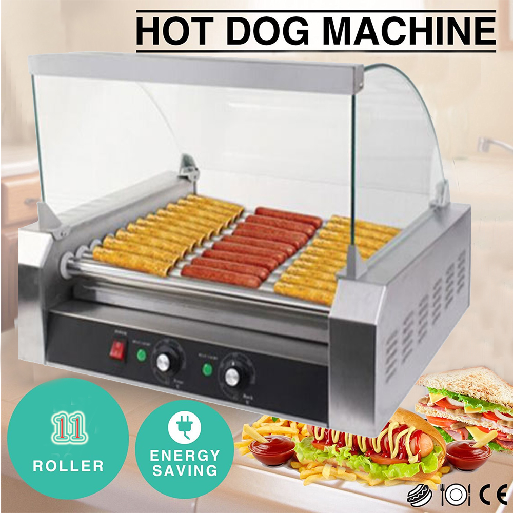 Electric Hot Dog Cooker Winado Commercial 30 Hot Dog 11 Roller Grill Hotdog Cooker Machine W Cover