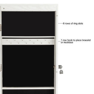 Winado Mirrored Hanging Jewelry Cabinet Armoire Organizer Over