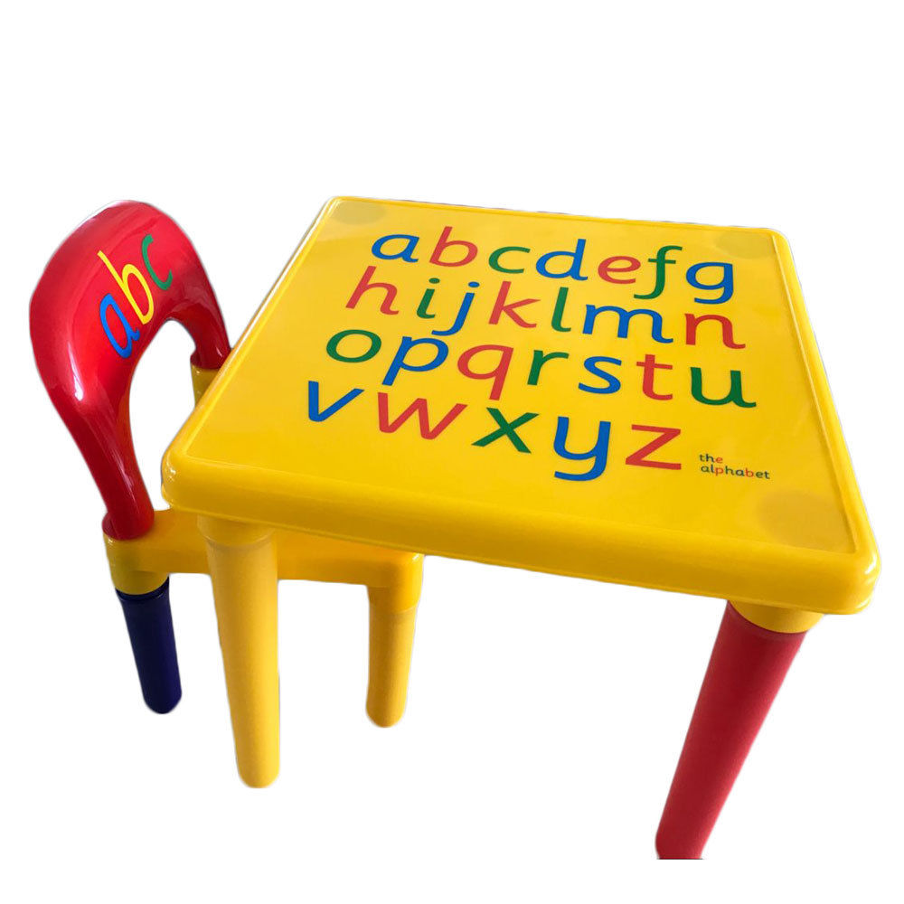 Winado Abc Alphabet Childrens Plastic Table And Chair Set Kids Toddlers Childs Gift