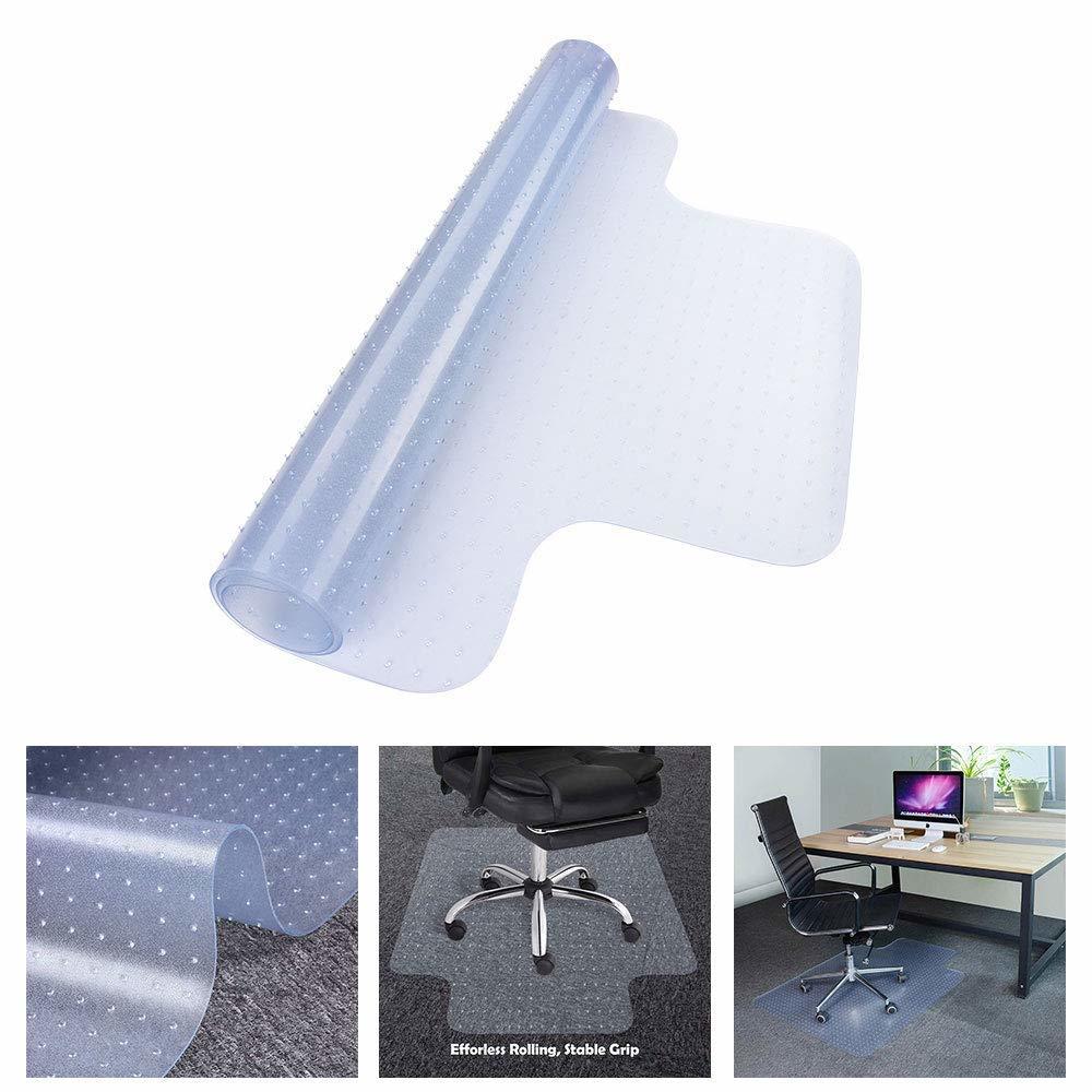Winado 48" x 36" Rectangle PVC Floor Mat Protector Studded Back 2mm for Carpet Home Office Rolling Chair