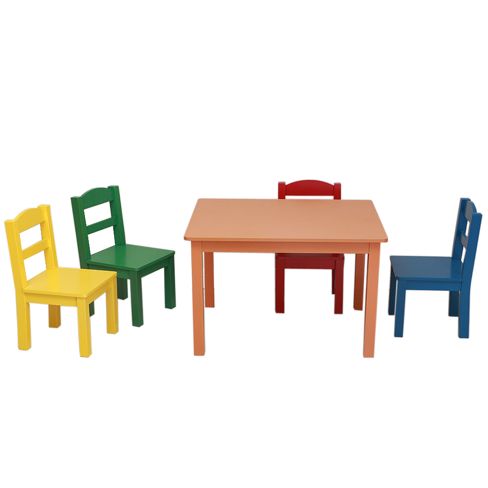 Winado Kids Wood Table And 4 Chairs Set Multiple Colors Play Fun Winado Kids Wood Table And 4 Chairs Set