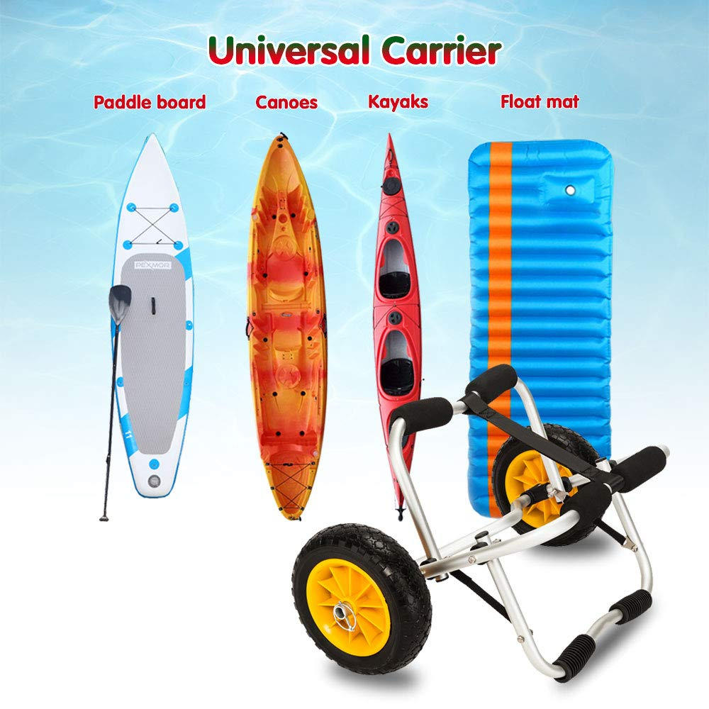 Winado 1.5MM Aluminum Alloy Transport Kayak Canoe Boat Carrier Trolley Trailer Hand Sack Cart