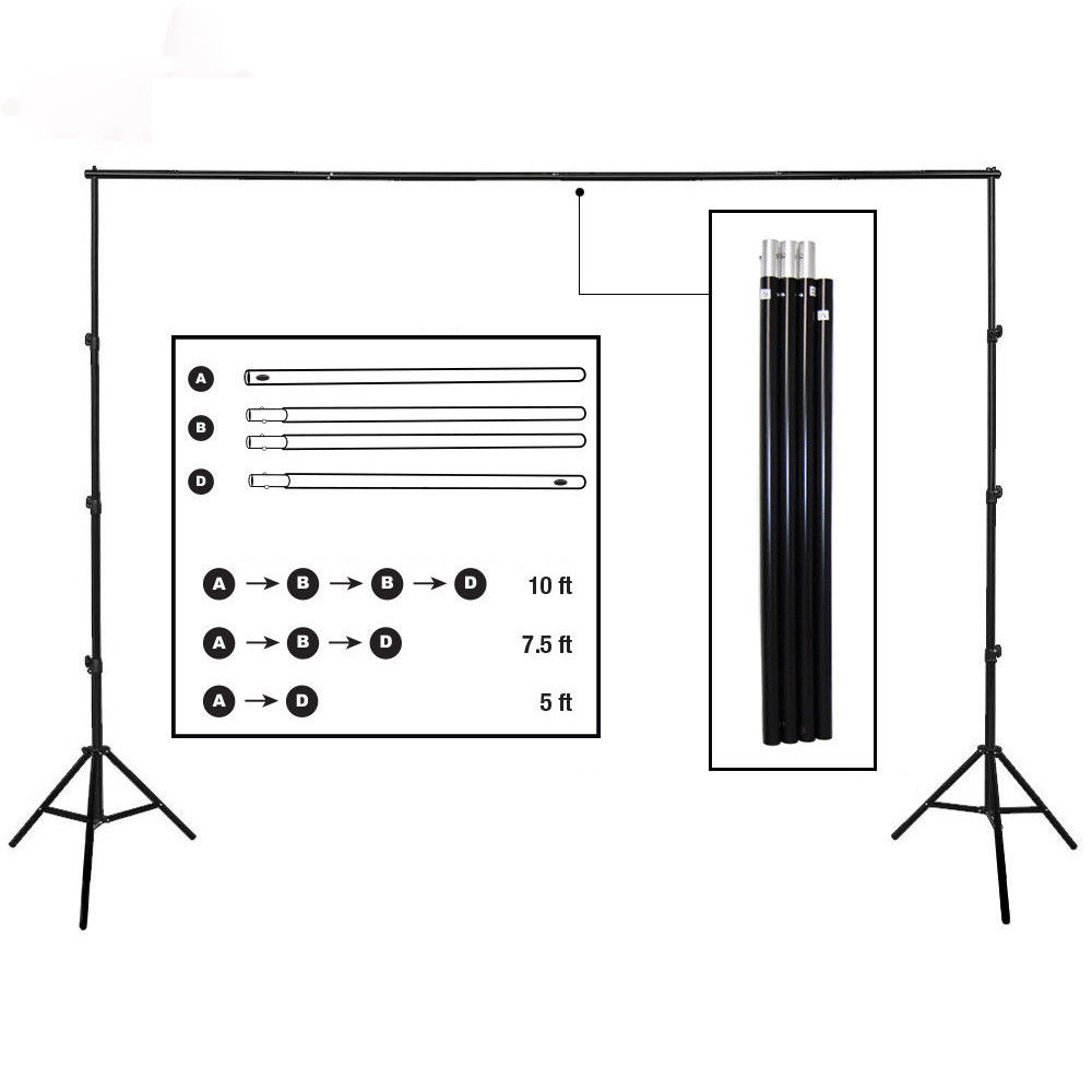 Winado 10Ft Adjustable Background Support Stand Photo Photography Video Backdrop Kit