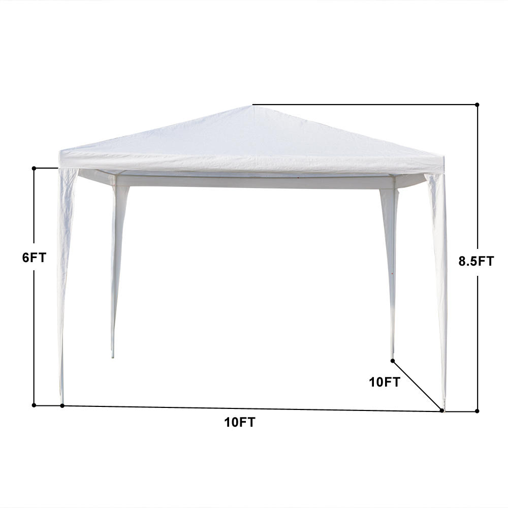 Winado 10' x 10' Canopy Outdoor Party Wedding Tent Gazebo Pavilion 4 Removable sidewalls,White Canopy Tent BBQ Shelter