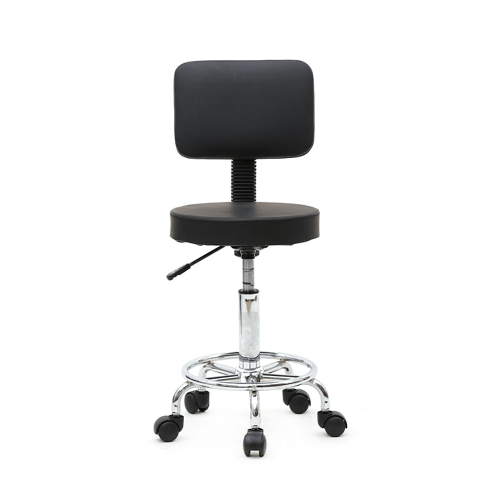 Winado Stool Chair Rolling Adjustable Swivel Office Desk Chair with Back and Wheels in Black