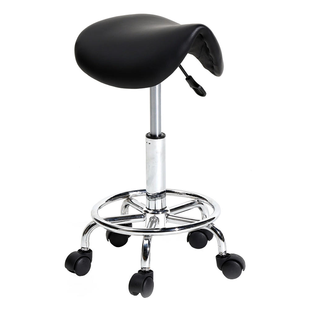 Winado Adjustable Rolling Swivel Bar Stools with Casters Wheel 360 Degree Rotation Stool Chair Black