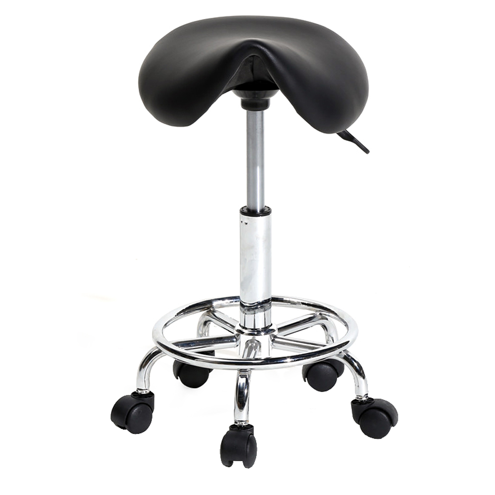 Winado Adjustable Rolling Swivel Bar Stools with Casters Wheel 360 Degree Rotation Stool Chair Black