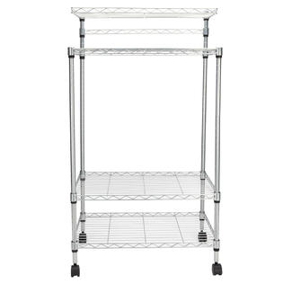 Winado 4 Layer Adjule Kitchen Bakers Rack Shelf This 6 Shelf Wood Panel Bakers Rack Is A Beautifully Natural Stand For Your Business And Home Easy To Emble You Can Set The Up Along