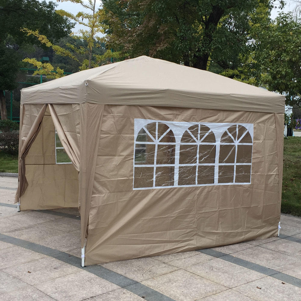 Winado 10'x 10' Khaki EZ Pop UP Party Tent Outdoor Canopy Folding Gazebo W/Carry Bag