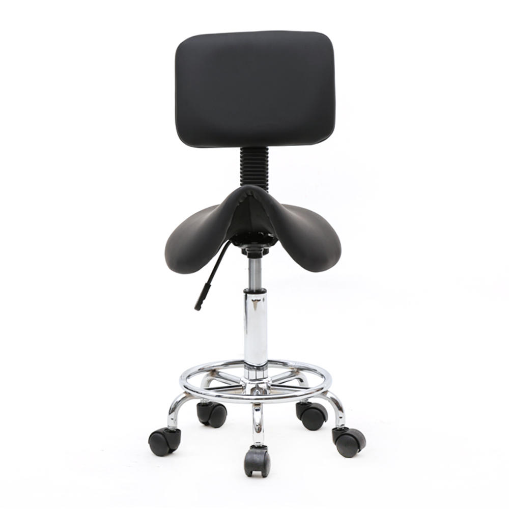 Winado Salon Stool Rolling Saddle Chair Adjustable Massage Chair With Wheel Black