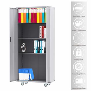 Winado 74 In H Heavy Duty Steel Storage Cabinet Metal Rolling